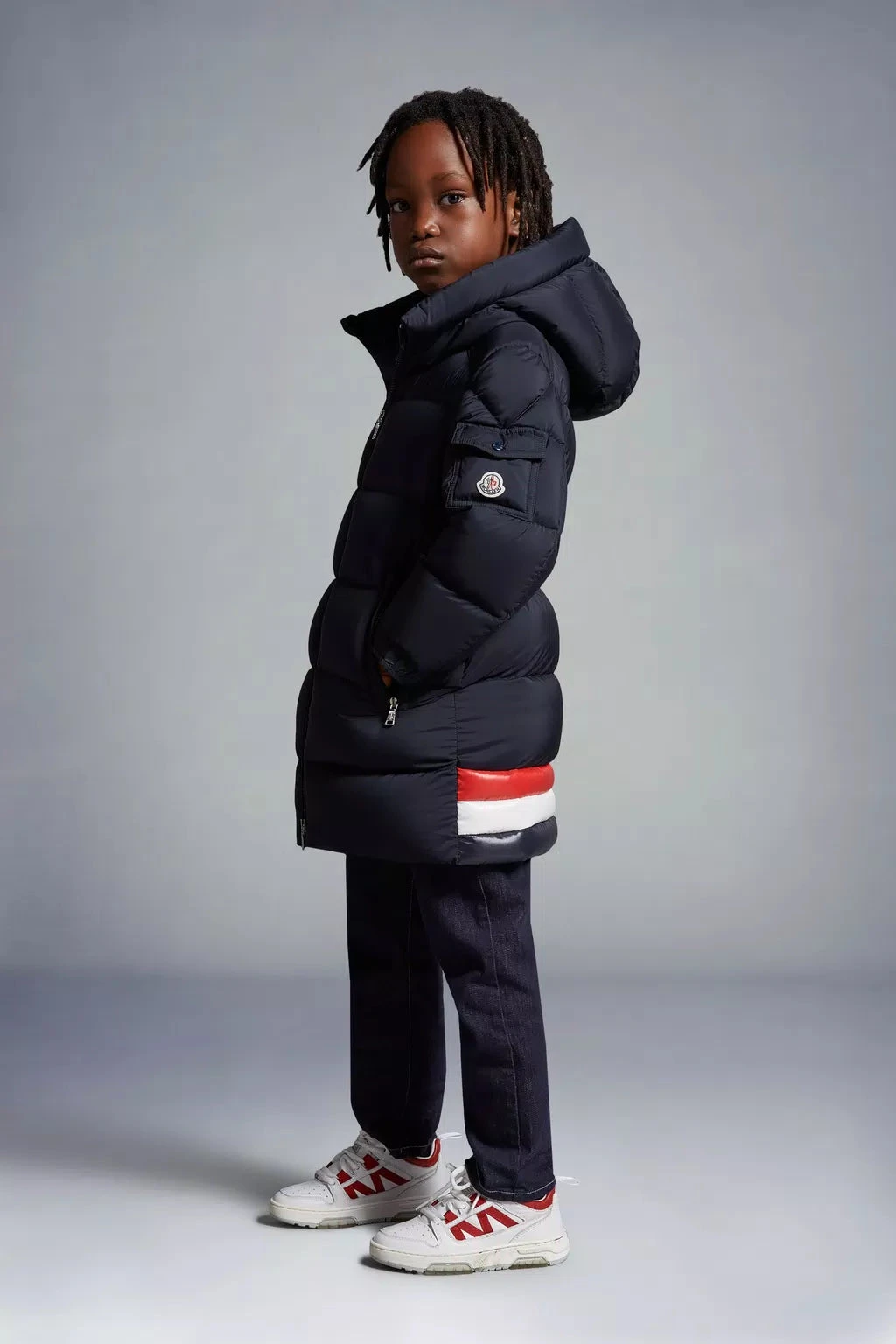 Boys Down Padded Marat Long Parka In Navy 1 Boys Down Padded Marat Long Parka In Navy
