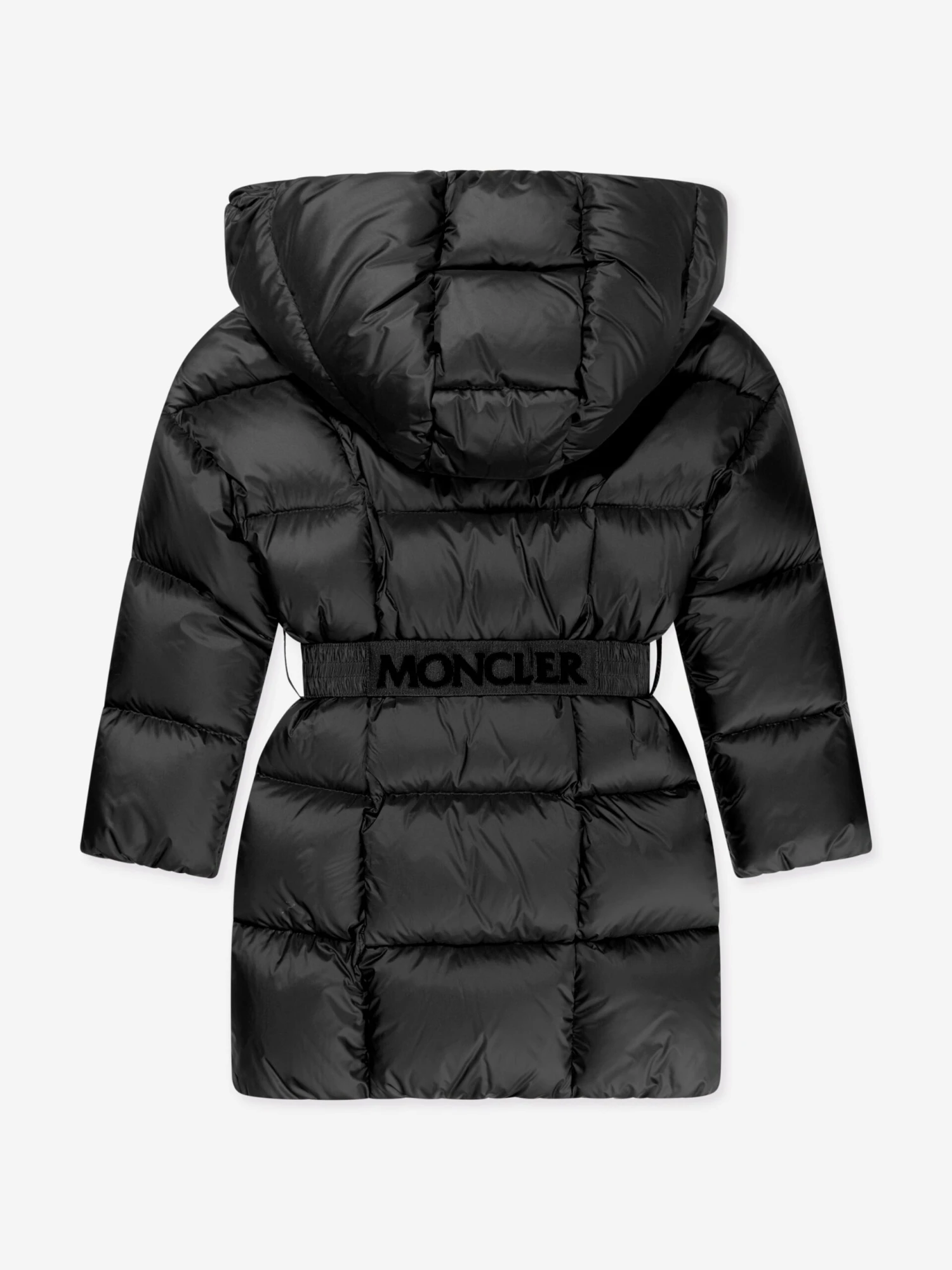 Girls Down Padded Caille Long Coat In Black 2 Girls Down Padded Caille Long Coat In Black - Image 2