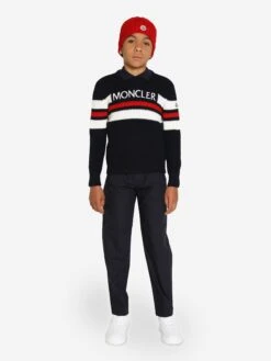 Boys Wool Knit Jumper In Navy -Childrens Clothing Store MONA3212