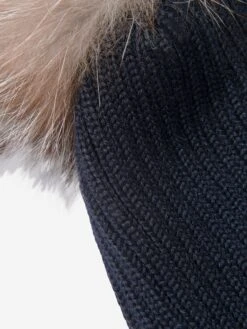 Girls Wool Knitted Pom Pom Hat 7 Girls Wool Knitted Pom Pom Hat -Childrens Clothing Store MONCLER C03739 4