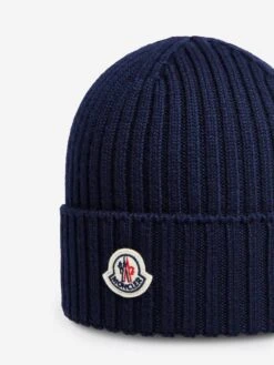 Boys Logo Beanie Hat In Navy 5 Boys Logo Beanie Hat In Navy -Childrens Clothing Store MONS4089 BRIGHT BLUE 3
