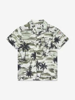 Boys Palm Trees Shirt In Green