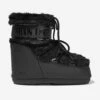 Moon Boot Kids Icon Lowo Faux Fur Snow Boots In Black