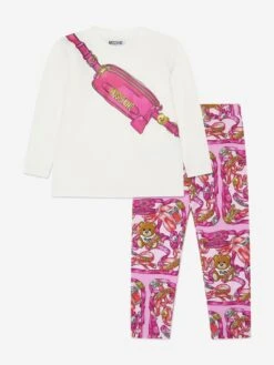 Girls T-Shirt And Leggings Set In Pink