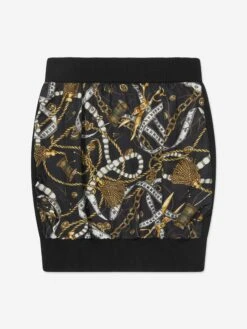 Girls Wool Knitted Skirt In Black