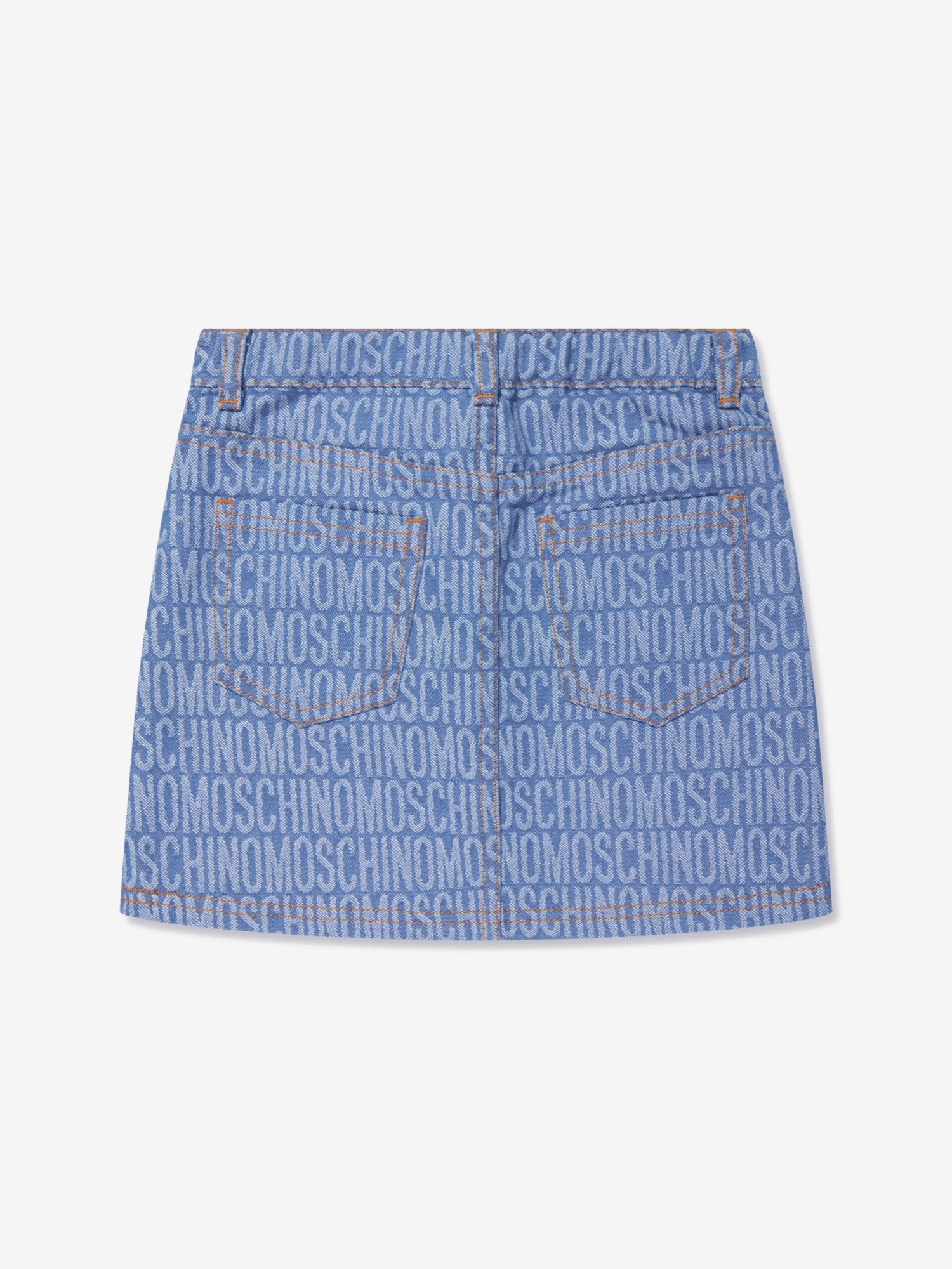 Girls Jacquard Logo Denim Skirt In Blue 2 Girls Jacquard Logo Denim Skirt In Blue - Image 2
