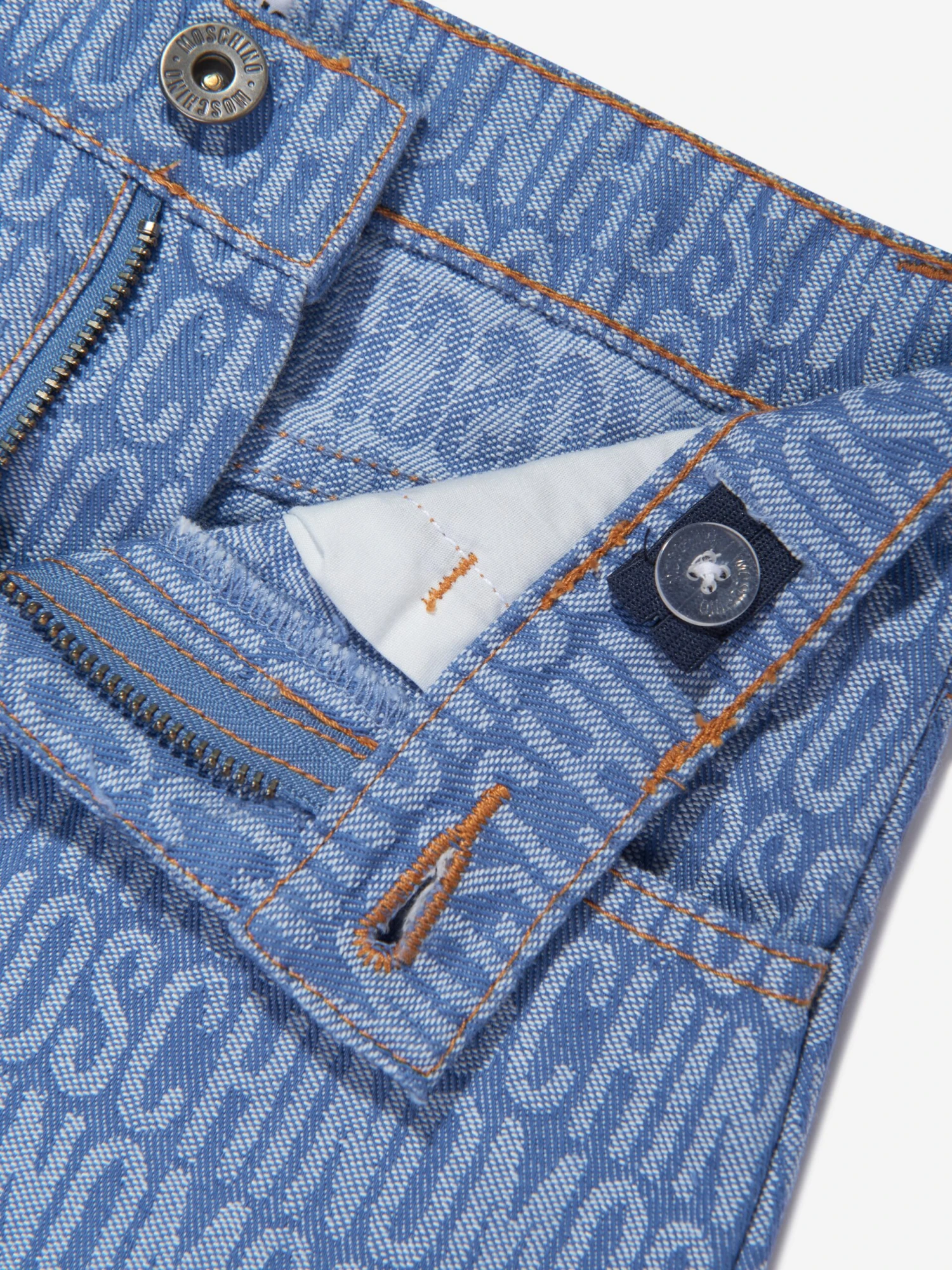 Girls Jacquard Logo Denim Skirt In Blue 3 Girls Jacquard Logo Denim Skirt In Blue - Image 3