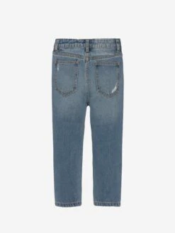 Kids Teddy Logo Jeans In Blue 6 Kids Teddy Logo Jeans In Blue -Childrens Clothing Store MOSS4094 02