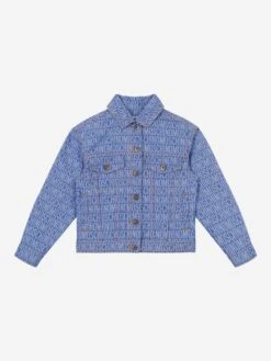 Kids All Over Logo Denim Jacket In Blue