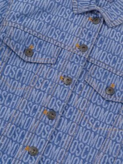 Kids All Over Logo Denim Jacket In Blue 5 Kids All Over Logo Denim Jacket In Blue -Childrens Clothing Store MOSS4103 3