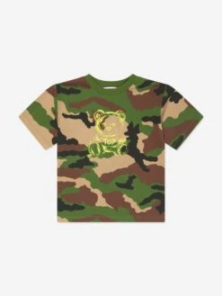 Kids Camouflage Logo T-Shirt In Green