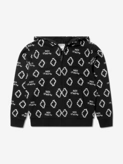 Boys Cotton Logo Print Zip Up Top