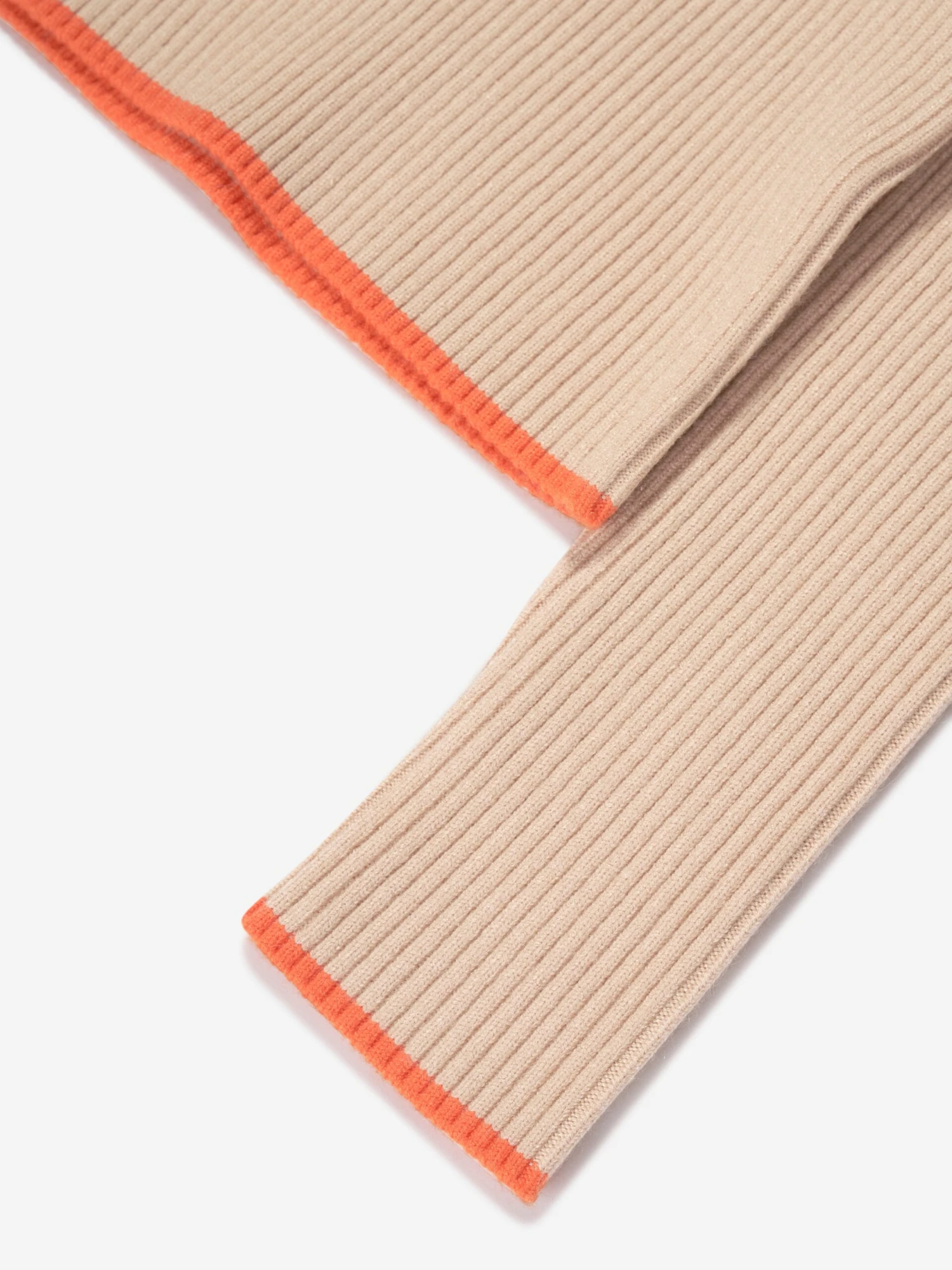 MSGM Girls Rib Knitted Turtleneck Jumper In Beige 4 MSGM Girls Rib Knitted Turtleneck Jumper In Beige - Image 4