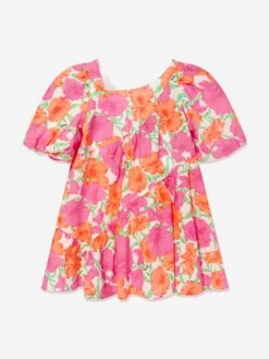MSGM Girls Seersucker Dress In Pink