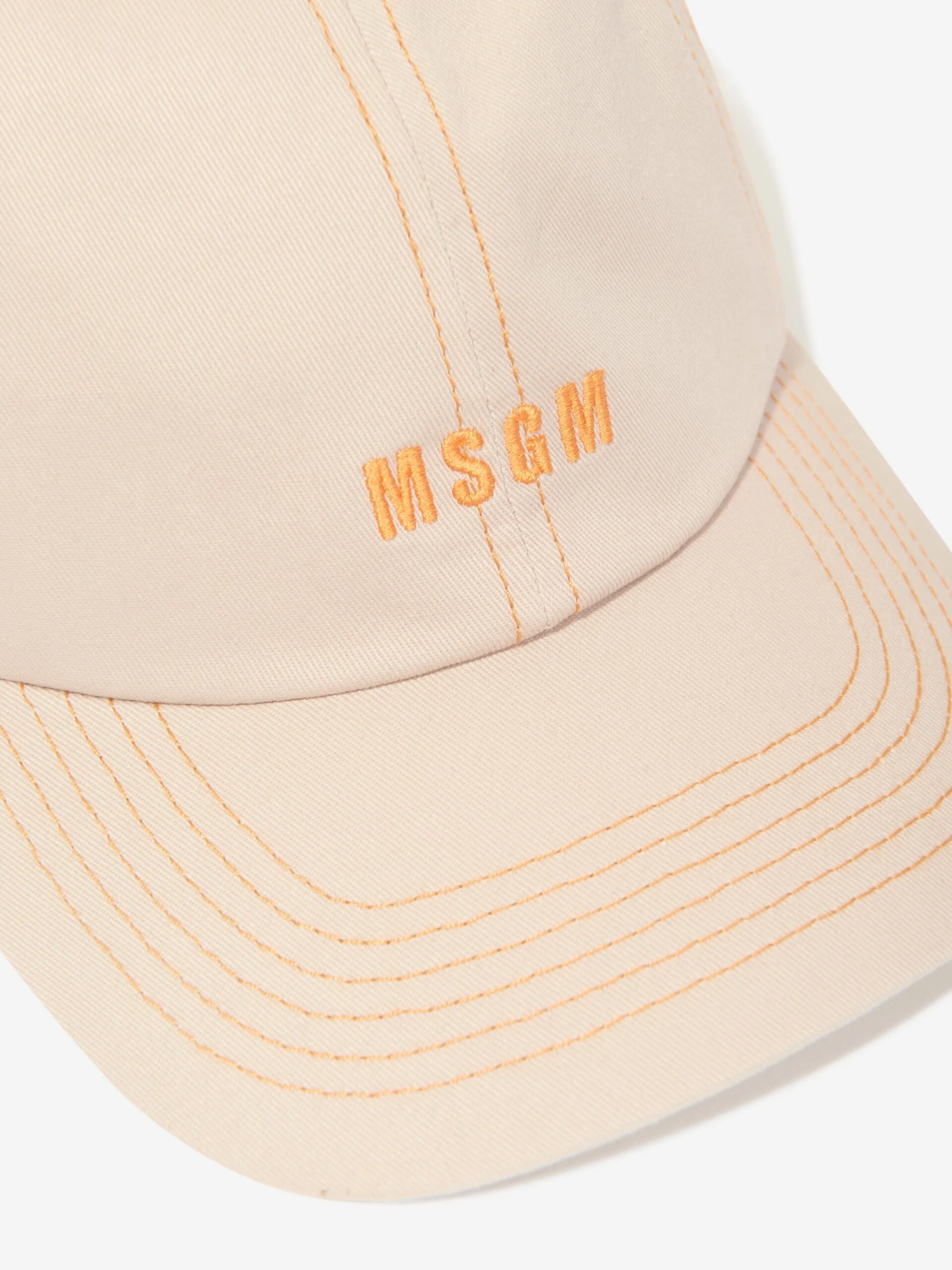 MSGM Kids Logo Cap In Beige 4 MSGM Kids Logo Cap In Beige - Image 4