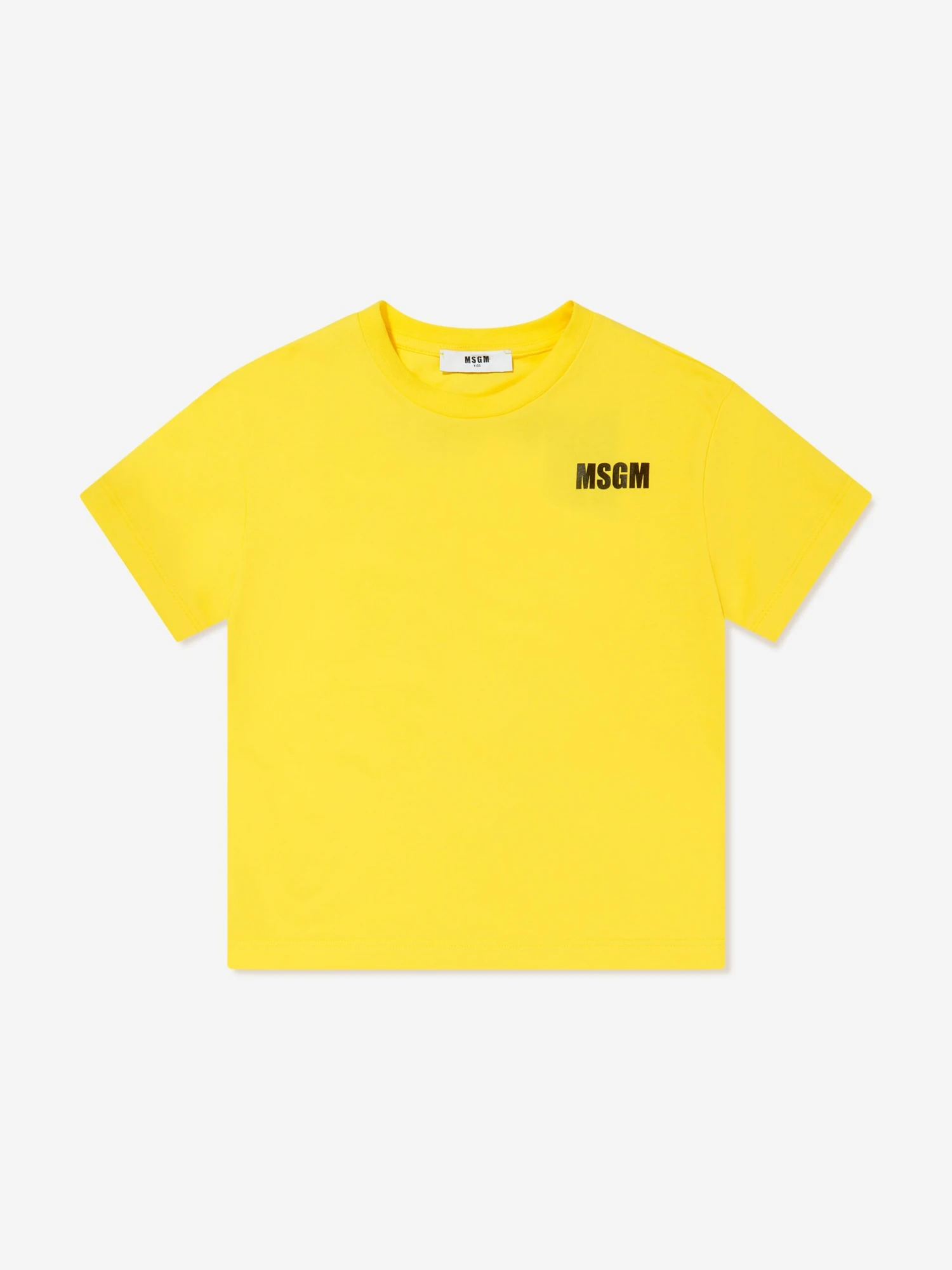 MSGM Kids Jersey Logo T-Shirt In Yellow 1 MSGM Kids Jersey Logo T-Shirt In Yellow