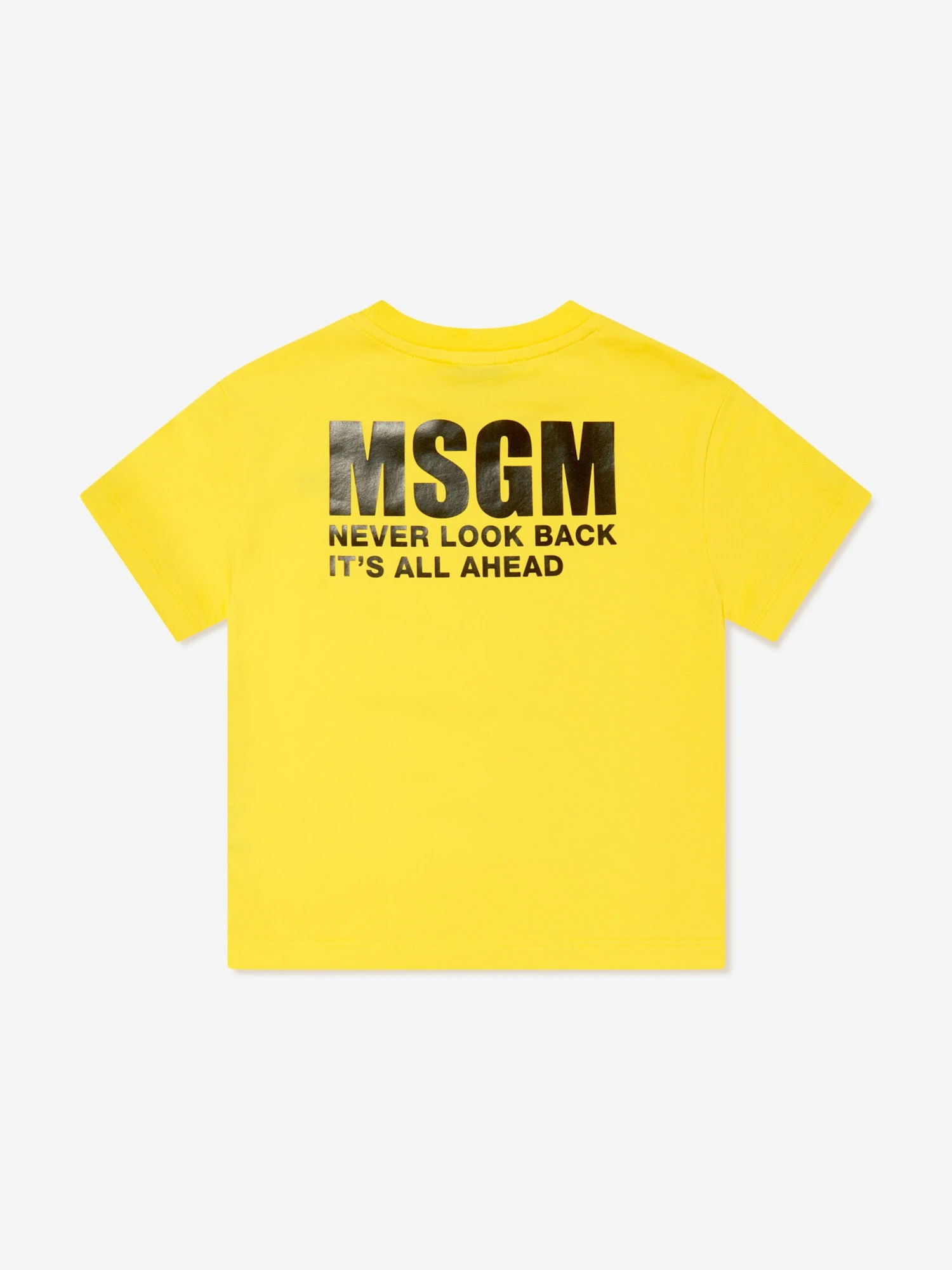 MSGM Kids Jersey Logo T-Shirt In Yellow 2 MSGM Kids Jersey Logo T-Shirt In Yellow - Image 2