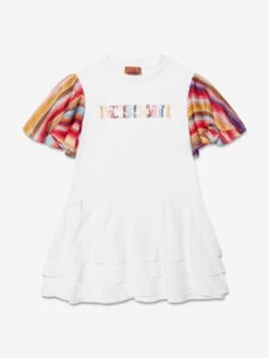 Missoni Girls Logo Jersey Dress In White