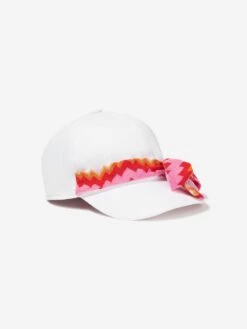 Missoni Girls Zigzag Bow Cap In White