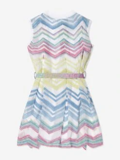 Missoni Girls Zigzag Knit Dress In Multicolour 7 Missoni Girls Zigzag Knit Dress In Multicolour -Childrens Clothing Store MSNS4035 COLOURFUL 2