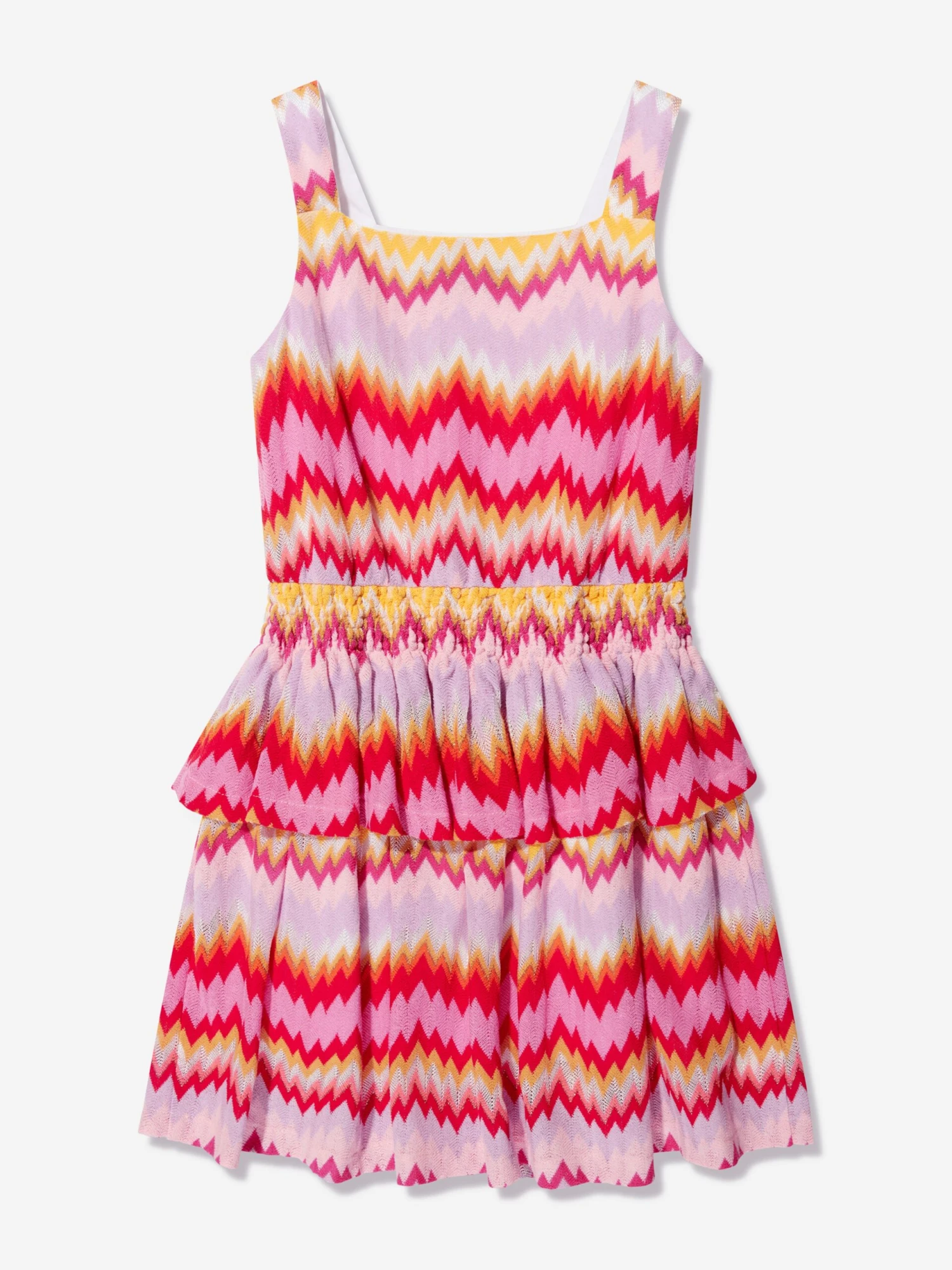 Missoni Girls Zigzag Woven Dress In Multicolour 3 Missoni Girls Zigzag Woven Dress In Multicolour - Image 3