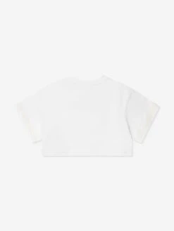 Missoni Girls Cropped Logo Sweatshirt In White -Childrens Clothing Store MSNS4039 WHITE 2