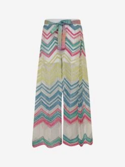 Missoni Girls Zigzag Knit Trousers In Multicolour