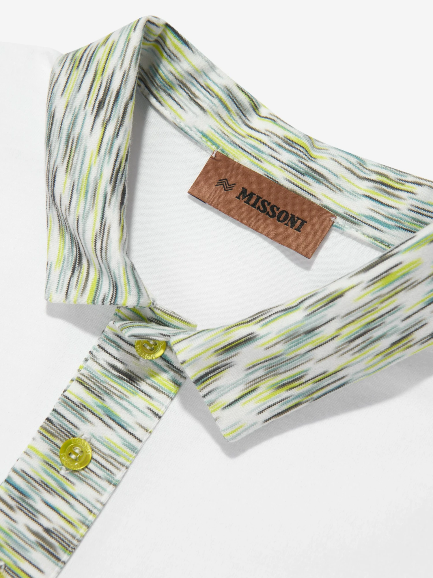 Missoni Boys Space Dye Polo Shirt In White 5 Missoni Boys Space Dye Polo Shirt In White - Image 5