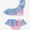 Girls Glittery Ruffled Bow Silvia Bikini In Multicolour