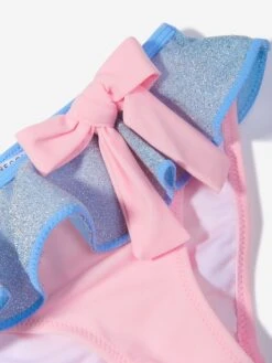 Girls Glittery Ruffled Bow Silvia Bikini In Multicolour 6 Girls Glittery Ruffled Bow Silvia Bikini In Multicolour -Childrens Clothing Store NESS4009 MULTICOLOURED 3