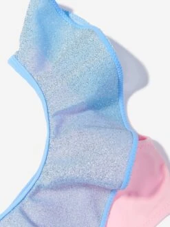 Girls Glittery Ruffled Bow Silvia Bikini In Multicolour 7 Girls Glittery Ruffled Bow Silvia Bikini In Multicolour -Childrens Clothing Store NESS4009 MULTICOLOURED 4
