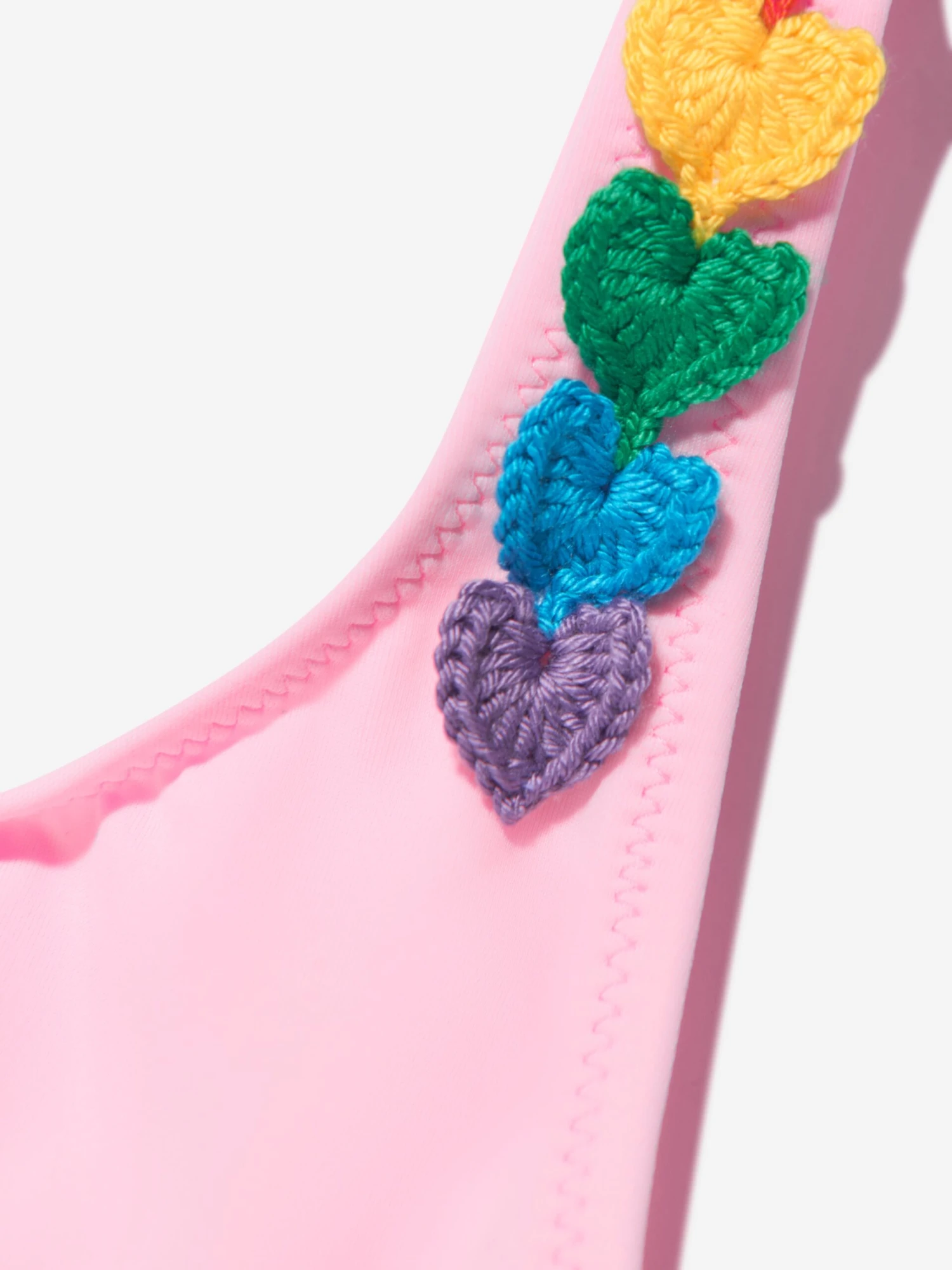 Girls Frilled Crochet Heart Rosa Swimsuit In Pink 8 Girls Frilled Crochet Heart Rosa Swimsuit In Pink - Image 8