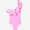 Girls One Shoulder Ruffle Eliza Swimsuit In Pink