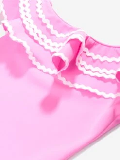 Girls One Shoulder Ruffle Eliza Swimsuit In Pink 6 Girls One Shoulder Ruffle Eliza Swimsuit In Pink -Childrens Clothing Store NESS4029 PINK 3