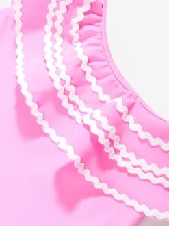 Girls One Shoulder Ruffle Eliza Swimsuit In Pink 7 Girls One Shoulder Ruffle Eliza Swimsuit In Pink -Childrens Clothing Store NESS4029 PINK 4