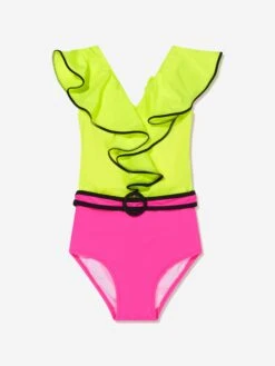 Girls Otis Ruffle Body Swimsuit In Green