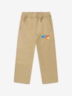 Off-White Boys Camouflage Logo Carpenter Trousers In Beige