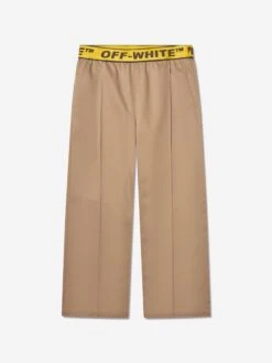 Off-White Boys Logo Industrial Chino Trousers In Beige