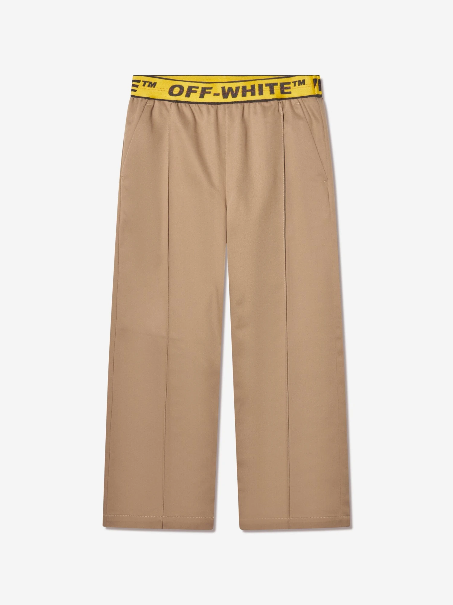Off-White Boys Logo Industrial Chino Trousers In Beige 1 Off-White Boys Logo Industrial Chino Trousers In Beige