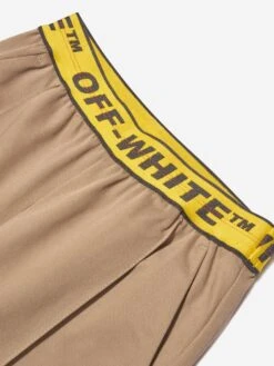 Off-White Boys Logo Industrial Chino Trousers In Beige 6 Off-White Boys Logo Industrial Chino Trousers In Beige -Childrens Clothing Store OFFS3021 16318 3