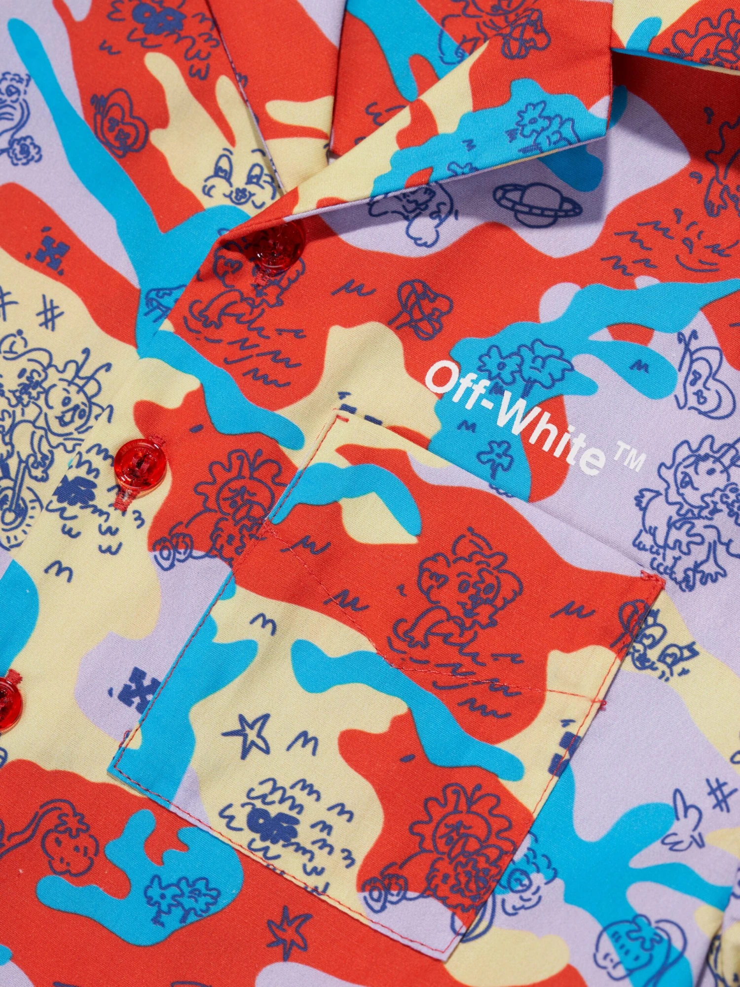 Off-White Boys Puzzleflage Bowling Shirt In Multicolour 3 Off-White Boys Puzzleflage Bowling Shirt In Multicolour - Image 3