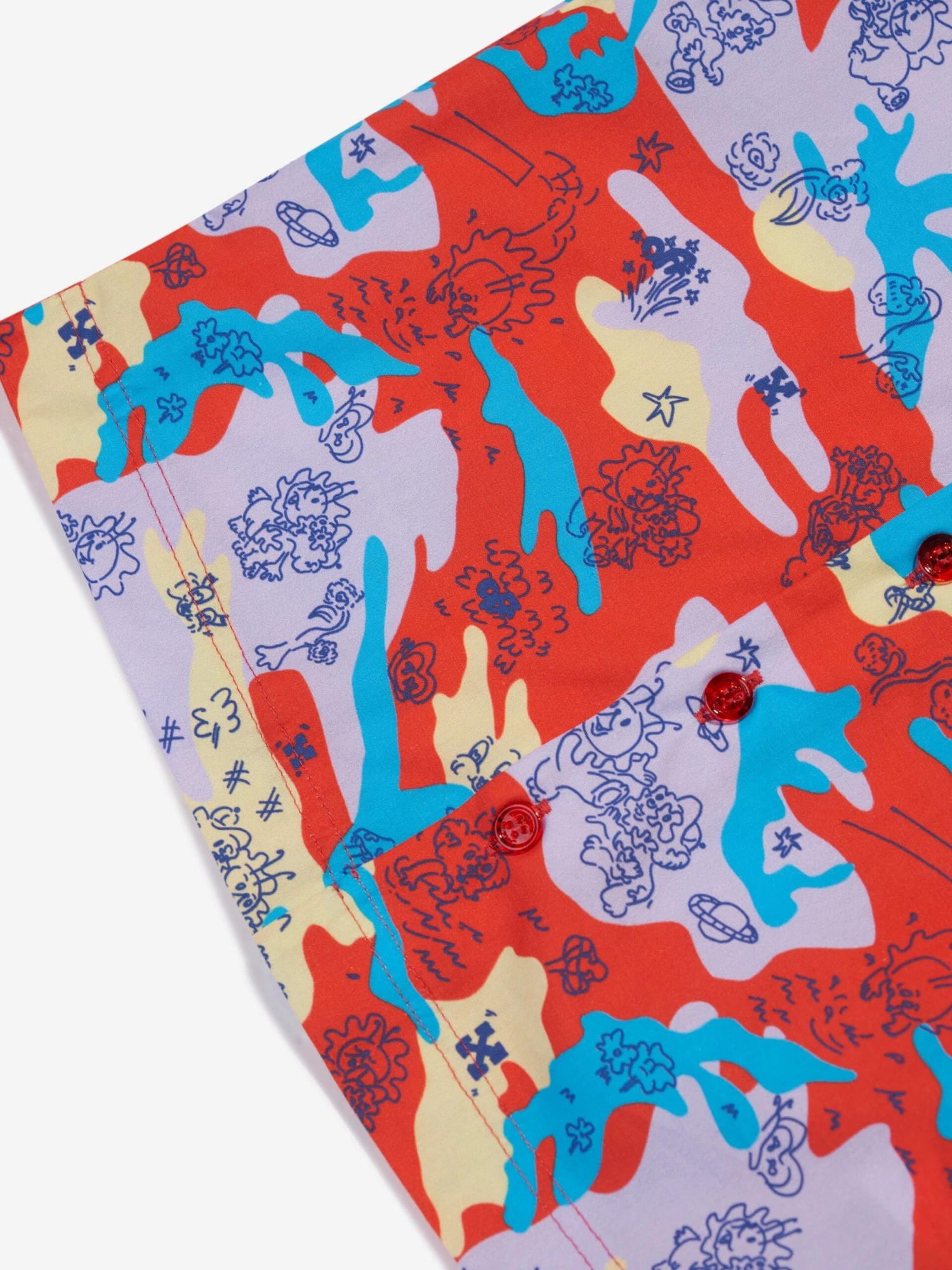 Off-White Boys Puzzleflage Bowling Shirt In Multicolour 4 Off-White Boys Puzzleflage Bowling Shirt In Multicolour - Image 4