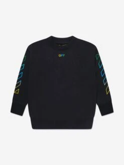 Off-White Kids Arrow Rainbow Sweatshirt In Black