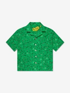 Off-White Boys Bandana Bowling Shirt In Green