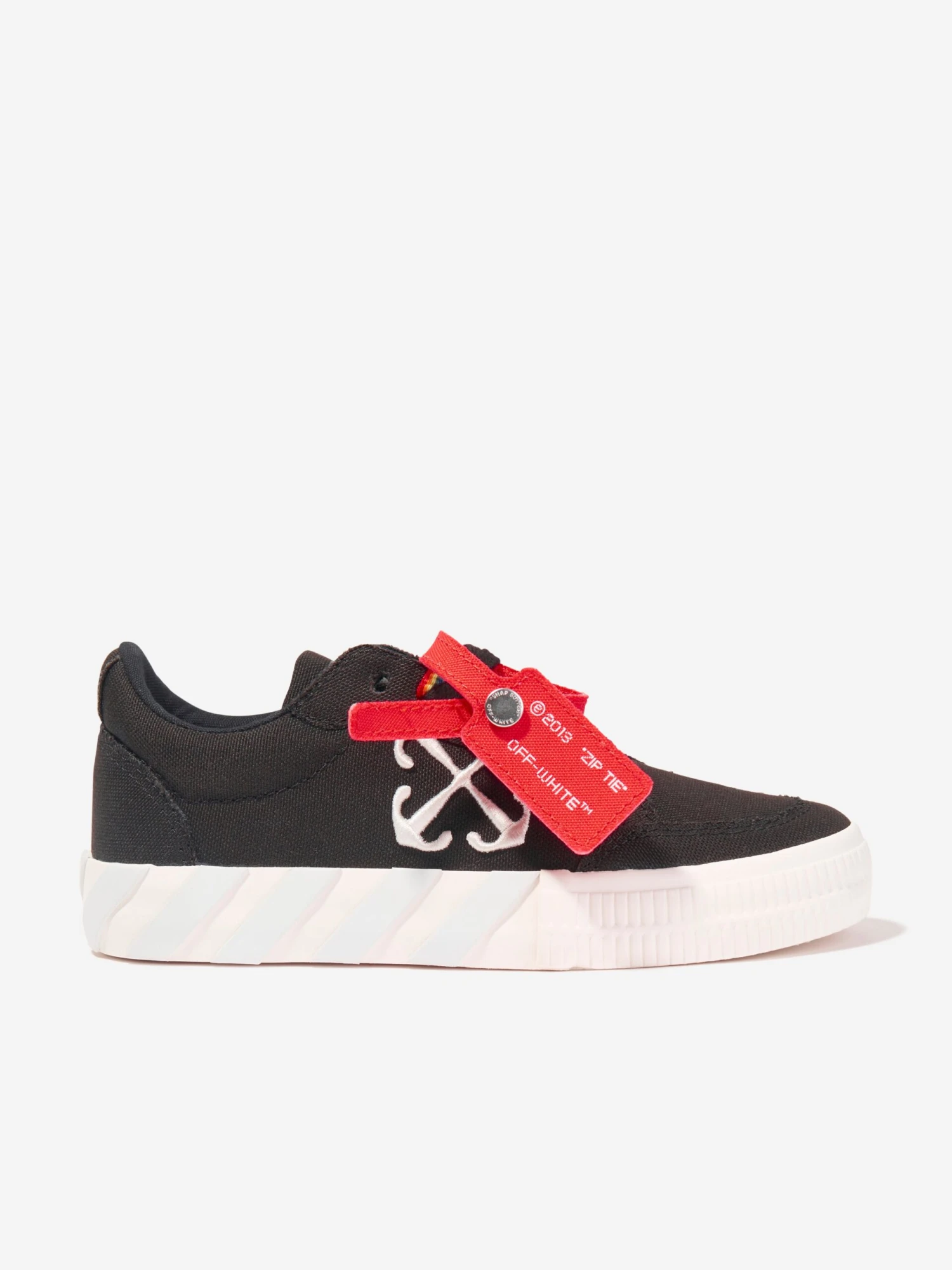 Off-White Kids Vulcanised Lace Up Trainers In Black 1 Off-White Kids Vulcanised Lace Up Trainers In Black