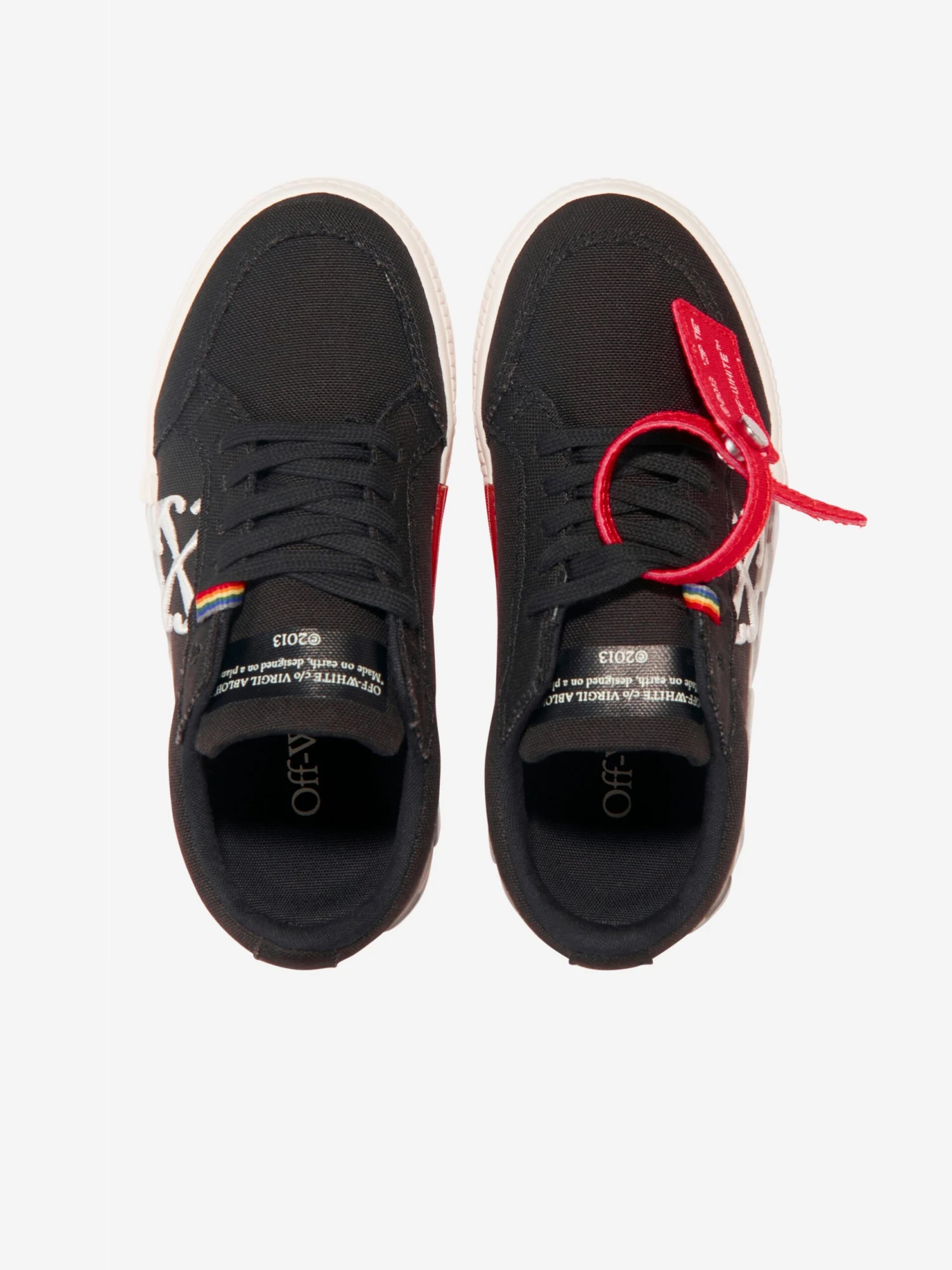 Off-White Kids Vulcanised Lace Up Trainers In Black 4 Off-White Kids Vulcanised Lace Up Trainers In Black - Image 4