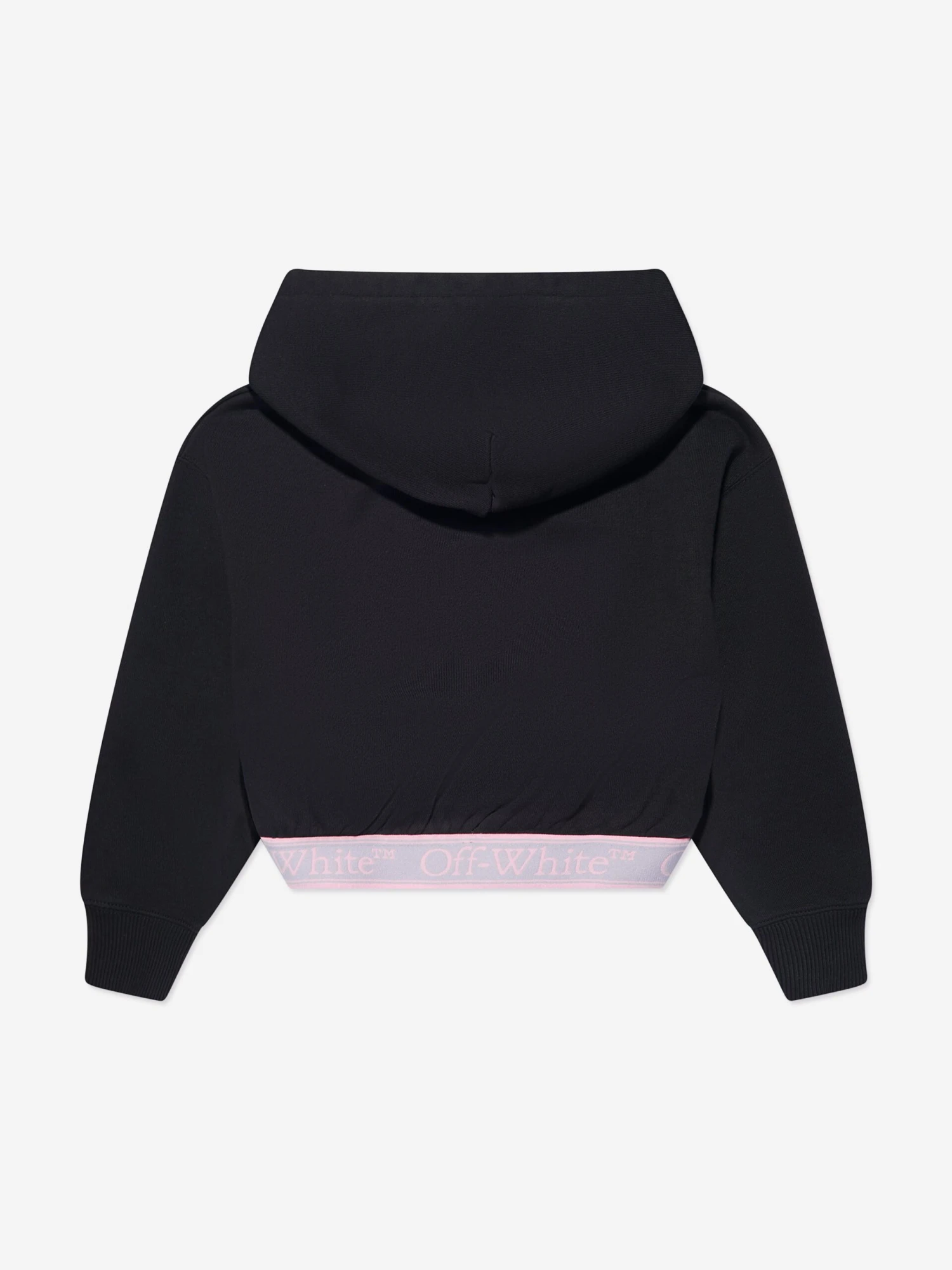 Off-White Girls Bookish Logo Band Cropped Hoodie In Black 3 Off-White Girls Bookish Logo Band Cropped Hoodie In Black - Image 3