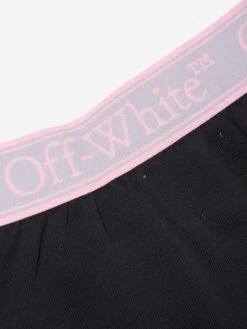 Off-White Girls Bookish Logo Band Skirt In Black 17 Off-White Girls Bookish Logo Band Skirt In Black -Childrens Clothing Store OFFS4068 BLACK LILAC 4
