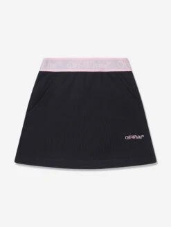 Off-White Girls Bookish Logo Band Skirt In Black