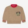 Palm Angels Boys Palm Brush Camo Jumper In Beige